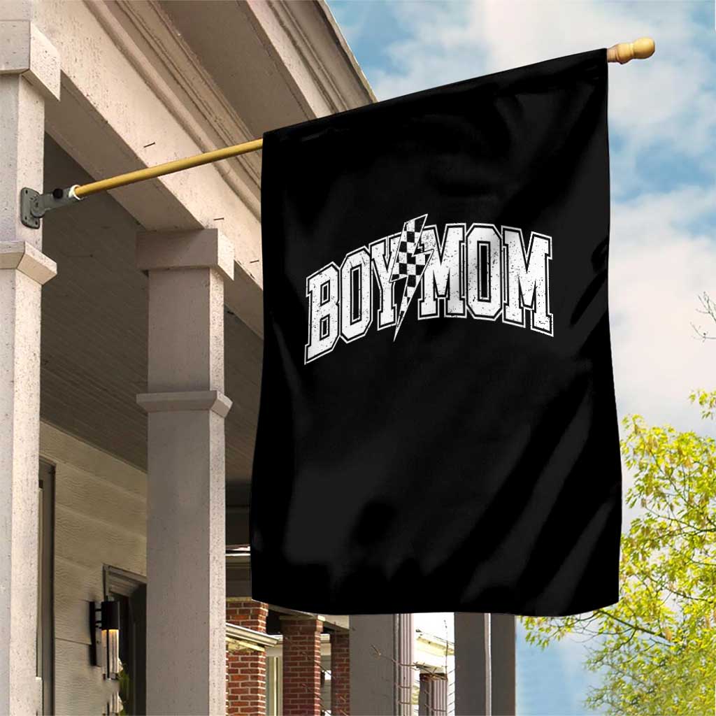 Boy Mom Lightning Bolt Checkered Varsity Son Mama Garden Flag TS11 Print Your Wear
