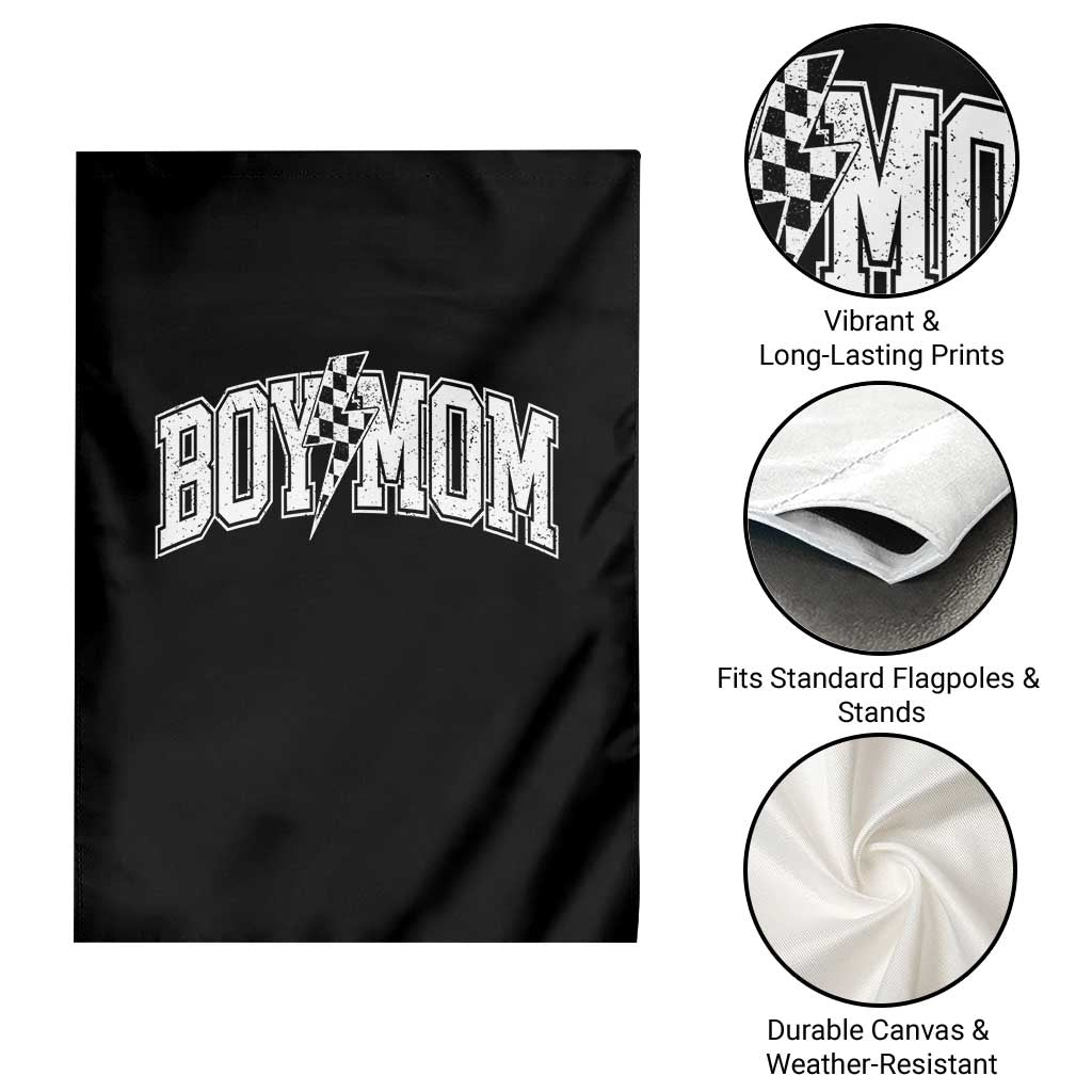 Boy Mom Lightning Bolt Checkered Varsity Son Mama Garden Flag TS11 Print Your Wear