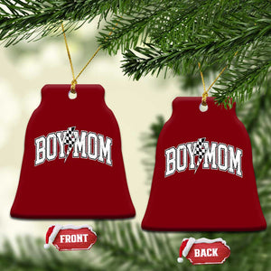 Boy Mom Lightning Bolt Checkered Varsity Son Mama Ceramic Ornament TS11 Print Your Wear