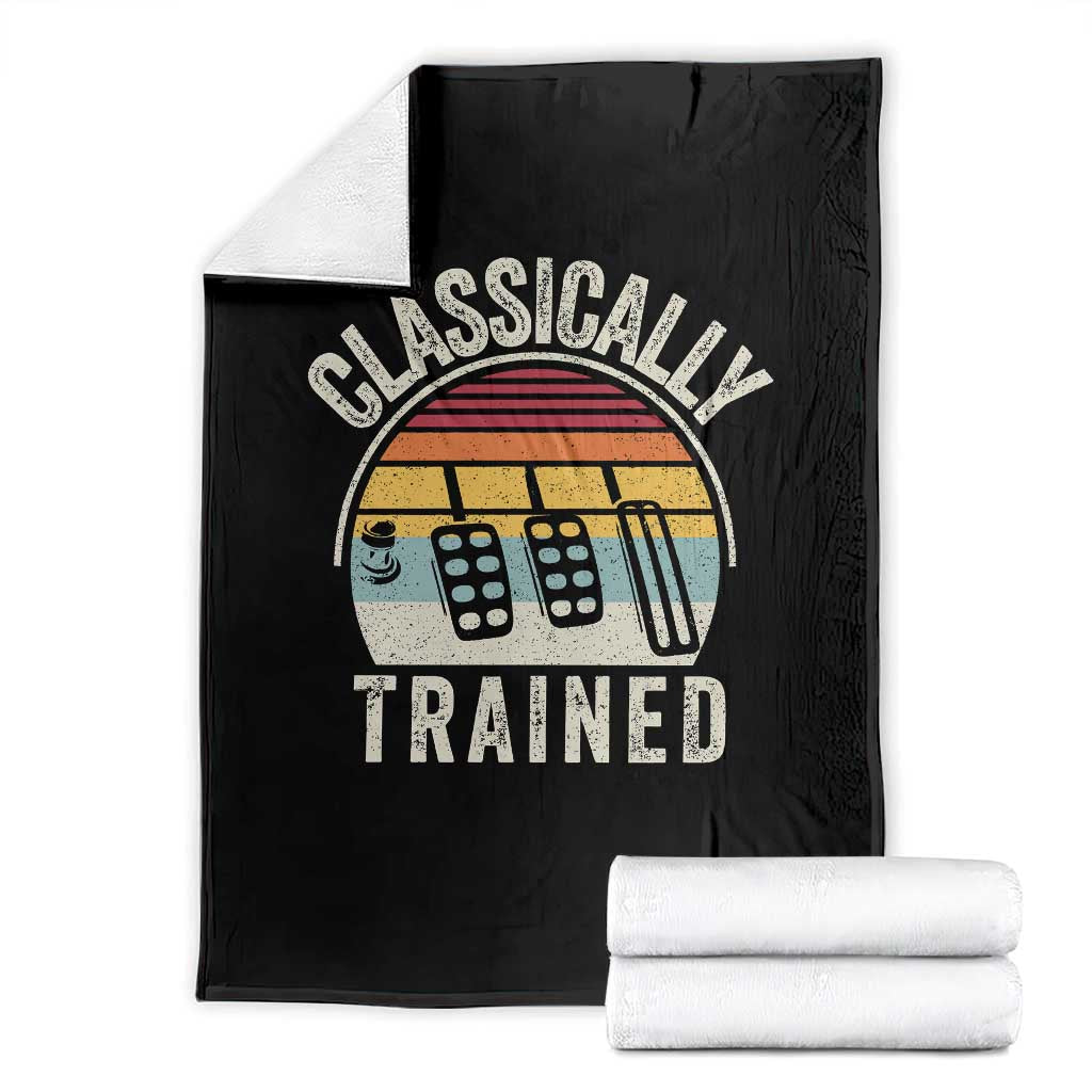 Classically Trained Car Throw Blanket Funny Manual Transmission Driver TS11 Black Print Your Wear