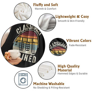 Classically Trained Car Throw Blanket Funny Manual Transmission Driver TS11 Print Your Wear