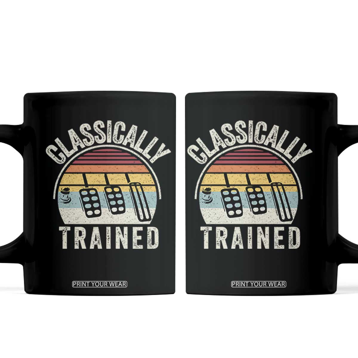 Classically Trained Car Coffee Mug Funny Manual Transmission Driver TS11 Black Print Your Wear