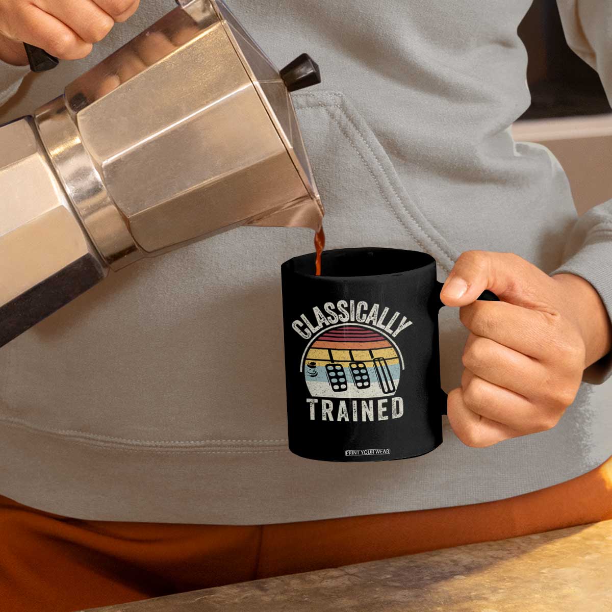 Classically Trained Car Coffee Mug Funny Manual Transmission Driver TS11 Print Your Wear