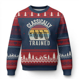 Classically Trained Car Ugly Christmas Sweater Funny Manual Transmission Driver TS11 Navy Red Print Your Wear