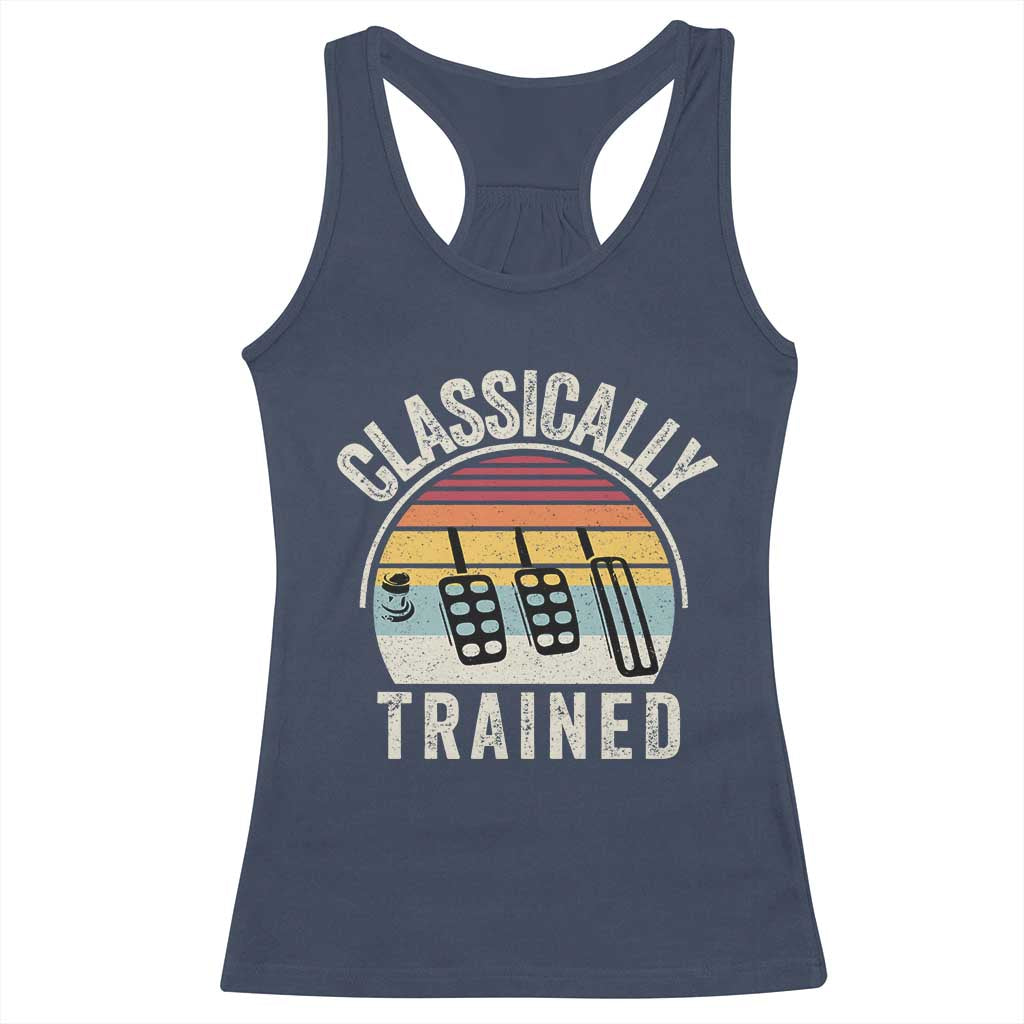 Classically Trained Car Racerback Tank Top Funny Manual Transmission Driver TS11 Navy Print Your Wear