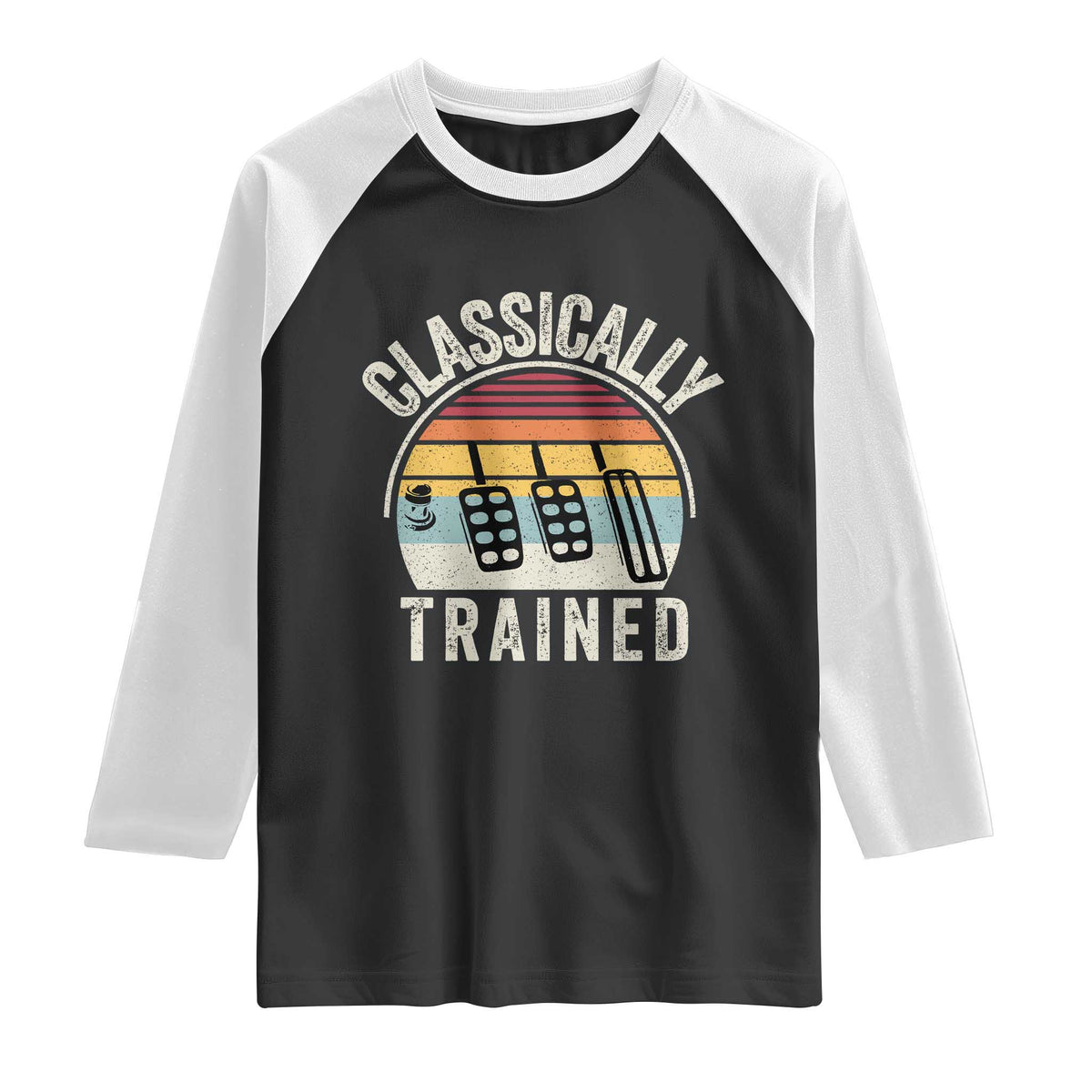 Classically Trained Car Raglan Shirt Funny Manual Transmission Driver TS11 Black White Print Your Wear
