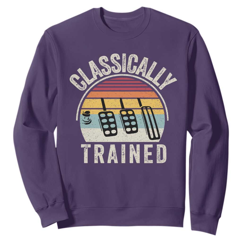 Classically Trained Car Sweatshirt Funny Manual Transmission Driver TS11 Purple Print Your Wear