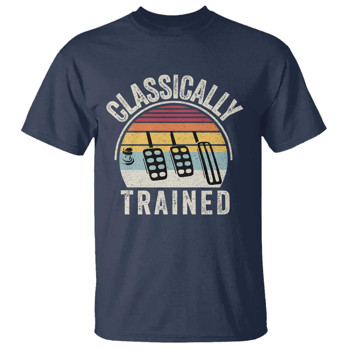 Classically Trained Car T Shirt Funny Manual Transmission Driver TS11 Navy Print Your Wear