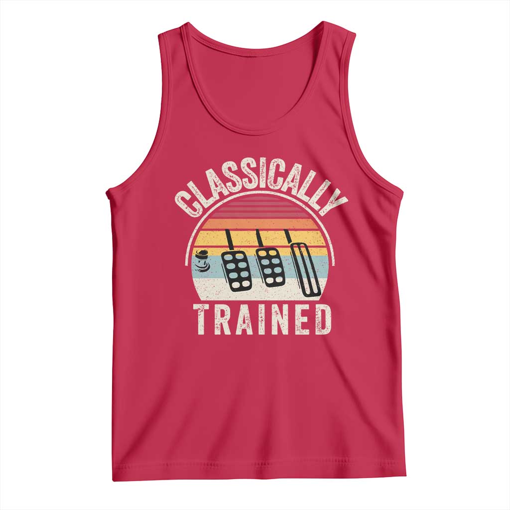Classically Trained Car Tank Top Funny Manual Transmission Driver TS11 Red Print Your Wear
