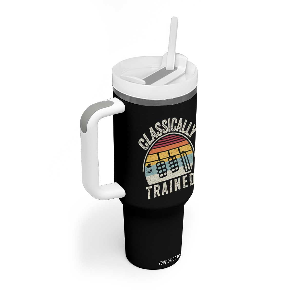 Classically Trained Car Tumbler With Handle Funny Manual Transmission Driver TS11 Print Your Wear