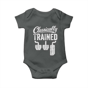 Classically Trained Manual Car Baby Onesie Pedals Driving Humor TS11 Dark Heather Print Your Wear