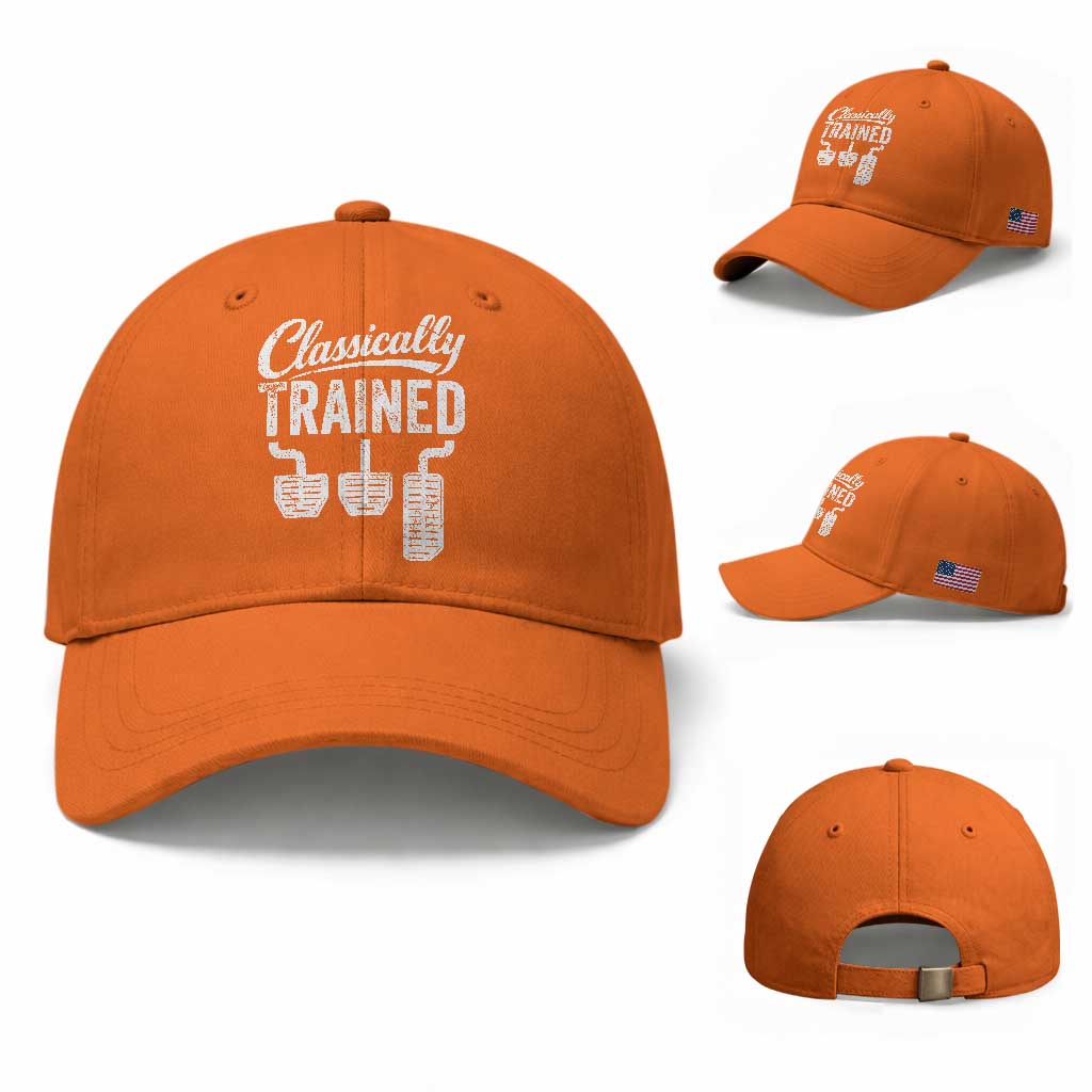 Classically Trained Manual Car Baseball Cap Pedals Driving Humor TS11 Baseball Cap Universal Fit Orange Print Your Wear
