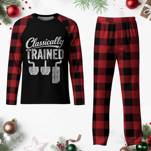 Classically Trained Manual Car Plaid Pajama Set Pedals Driving Humor TS11 Buffalo Plaid Print Your Wear