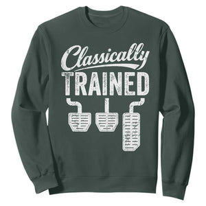 Classically Trained Manual Car Sweatshirt Pedals Driving Humor TS11 Dark Forest Green Print Your Wear