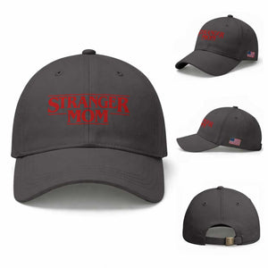 Stranger Mom Baseball Cap Funny Mothers Day Movie Gift TS11 Baseball Cap Universal Fit Dark Gray Print Your Wear