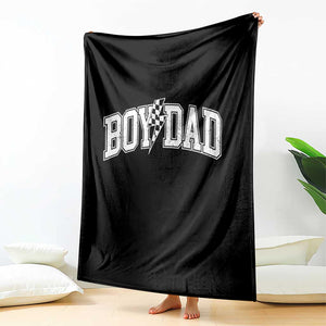 Boy Dad Lightning Bolt Checkered Varsity Son Daddy Throw Blanket TS11 Print Your Wear