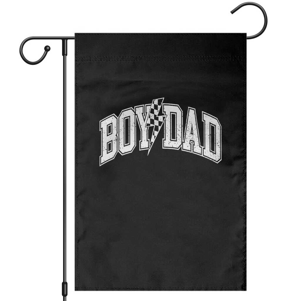Boy Dad Lightning Bolt Checkered Varsity Son Daddy Garden Flag TS11 Black Print Your Wear