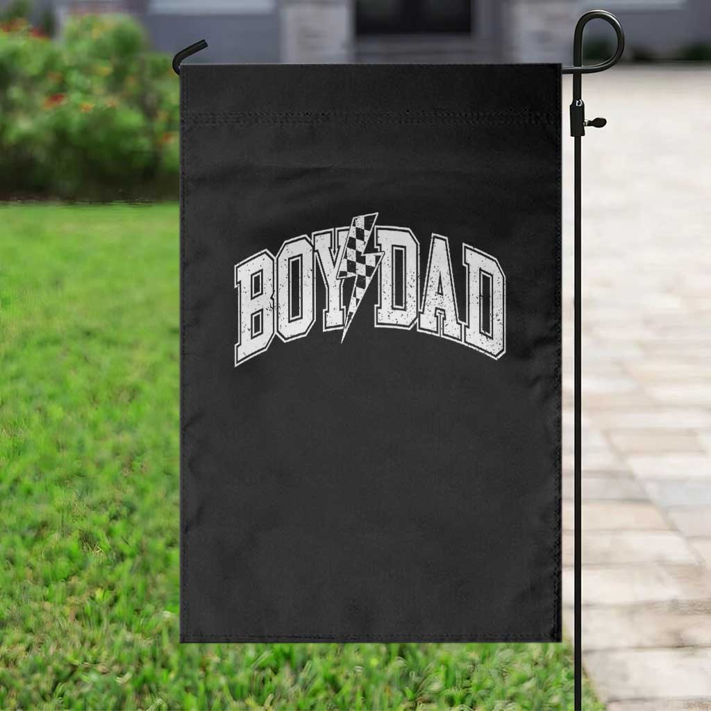 Boy Dad Lightning Bolt Checkered Varsity Son Daddy Garden Flag TS11 Print Your Wear