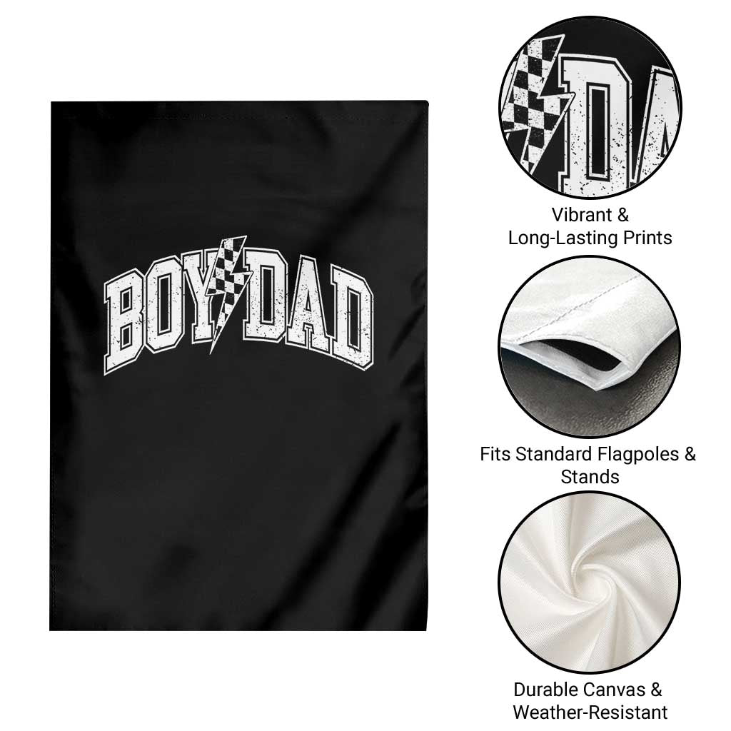 Boy Dad Lightning Bolt Checkered Varsity Son Daddy Garden Flag TS11 Print Your Wear