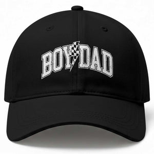 Boy Dad Lightning Bolt Checkered Varsity Son Daddy Baseball Cap TS11 Print Your Wear