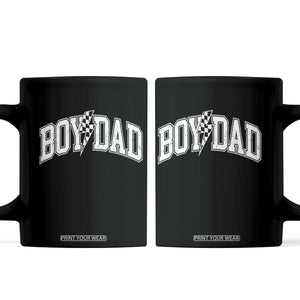 Boy Dad Lightning Bolt Checkered Varsity Son Daddy Coffee Mug TS11 Black Print Your Wear