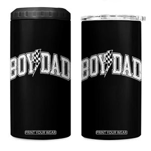 Boy Dad Lightning Bolt Checkered Varsity Son Daddy 4 in 1 Can Cooler Tumbler TS11 One Size: 16 oz Black Print Your Wear