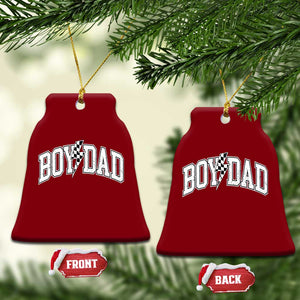 Boy Dad Lightning Bolt Checkered Varsity Son Daddy Ceramic Ornament TS11 Print Your Wear
