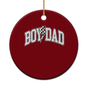 Boy Dad Lightning Bolt Checkered Varsity Son Daddy Ceramic Ornament TS11 1pc Red Print Your Wear