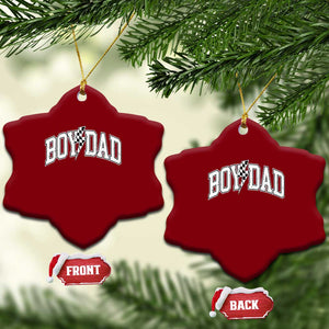 Boy Dad Lightning Bolt Checkered Varsity Son Daddy Ceramic Ornament TS11 Print Your Wear