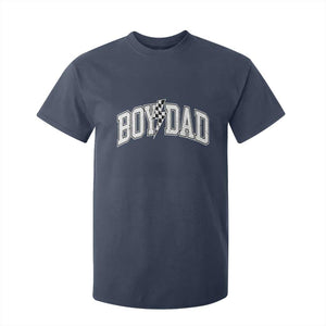 Boy Dad Lightning Bolt Checkered Varsity Son Daddy T Shirt For Kid TS11 Navy Print Your Wear