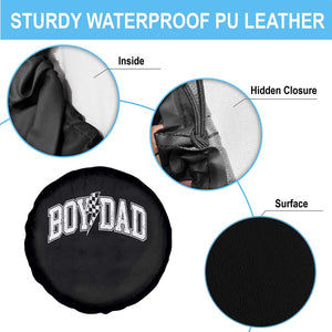 Boy Dad Lightning Bolt Checkered Varsity Son Daddy Spare Tire Cover TS11 Print Your Wear