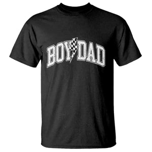 Boy Dad Lightning Bolt Checkered Varsity Son Daddy T Shirt TS11 Black Print Your Wear