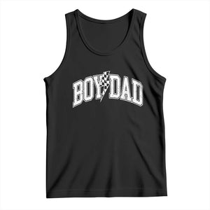 Boy Dad Lightning Bolt Checkered Varsity Son Daddy Tank Top TS11 Black Print Your Wear