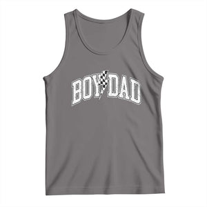 Boy Dad Lightning Bolt Checkered Varsity Son Daddy Tank Top TS11 Deep Heather Print Your Wear