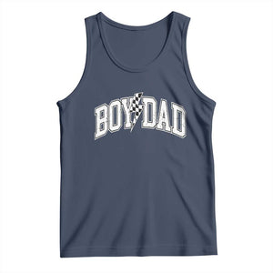 Boy Dad Lightning Bolt Checkered Varsity Son Daddy Tank Top TS11 Navy Print Your Wear