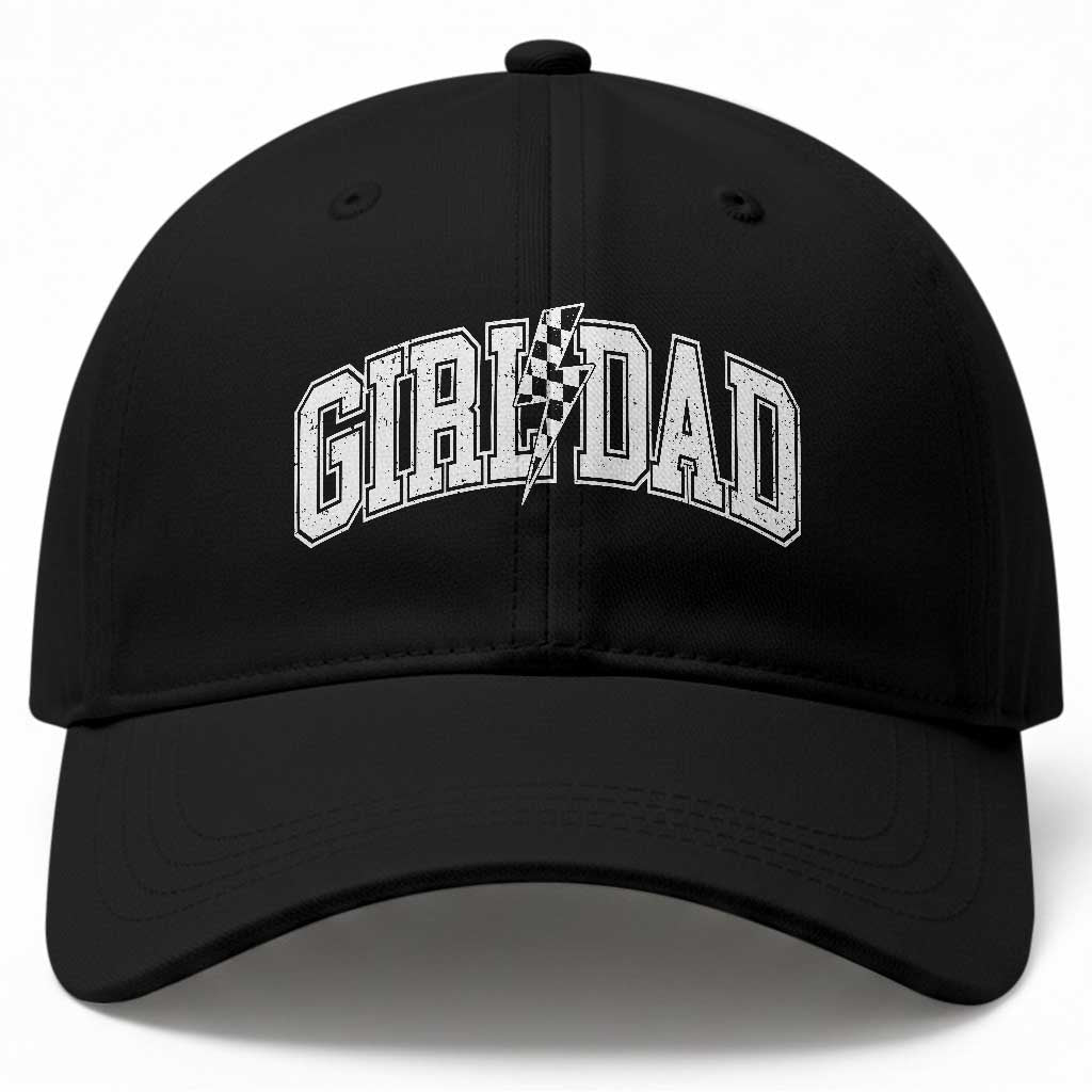Girl Dad Lightning Bolt Checkered Varsity Daughter Daddy Baseball Cap TS11 Print Your Wear