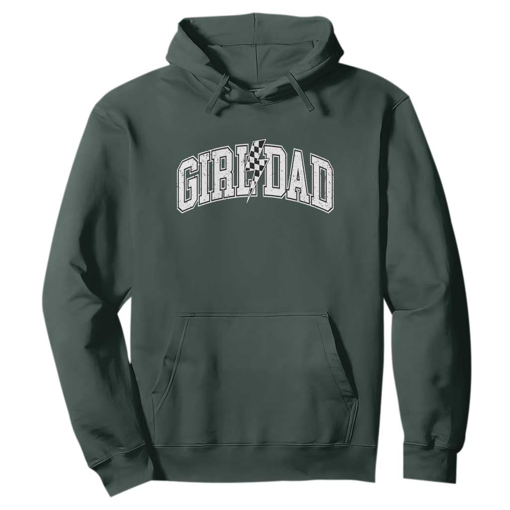 Girl Dad Lightning Bolt Checkered Varsity Daughter Daddy Hoodie TS11 Dark Forest Green Print Your Wear