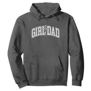 Girl Dad Lightning Bolt Checkered Varsity Daughter Daddy Hoodie TS11 Dark Heather Print Your Wear