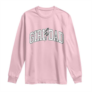 Girl Dad Lightning Bolt Checkered Varsity Daughter Daddy Long Sleeve Shirt TS11 Light Pink Print Your Wear