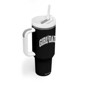 Girl Dad Lightning Bolt Checkered Varsity Daughter Daddy Tumbler With Handle TS11 Print Your Wear