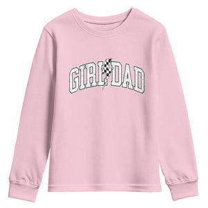Girl Dad Lightning Bolt Checkered Varsity Daughter Daddy Youth Sweatshirt TS11 Light Pink Print Your Wear