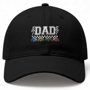 Monster Truck Dad Baseball Cap Funny Truck Daddy Checkered Father's Day TS11 Print Your Wear