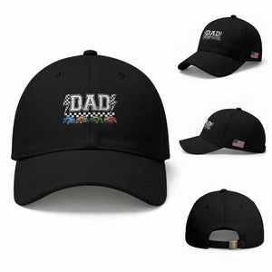 Monster Truck Dad Baseball Cap Funny Truck Daddy Checkered Father's Day TS11 Baseball Cap Universal Fit Black Print Your Wear