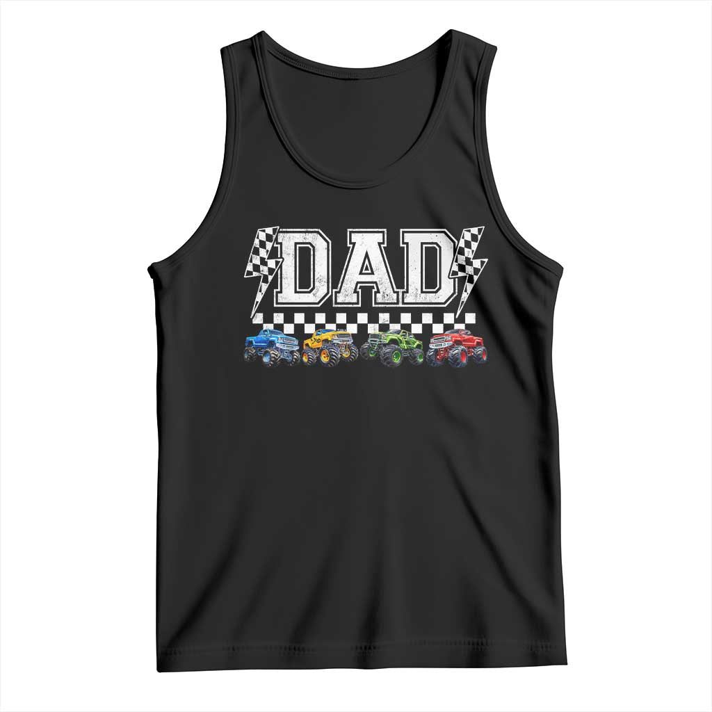 Monster Truck Dad Tank Top Funny Truck Daddy Checkered Father's Day TS11 Black Print Your Wear
