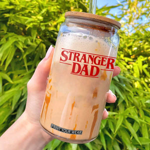 Stranger Dad Glass Can Funny Fathers Day Movie Gift TS11 Black Print Your Wear