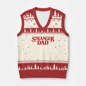Stranger Dad V-Neck Knit Sweater Vest Funny Fathers Day Movie Gift TS11 Beige Red Print Your Wear