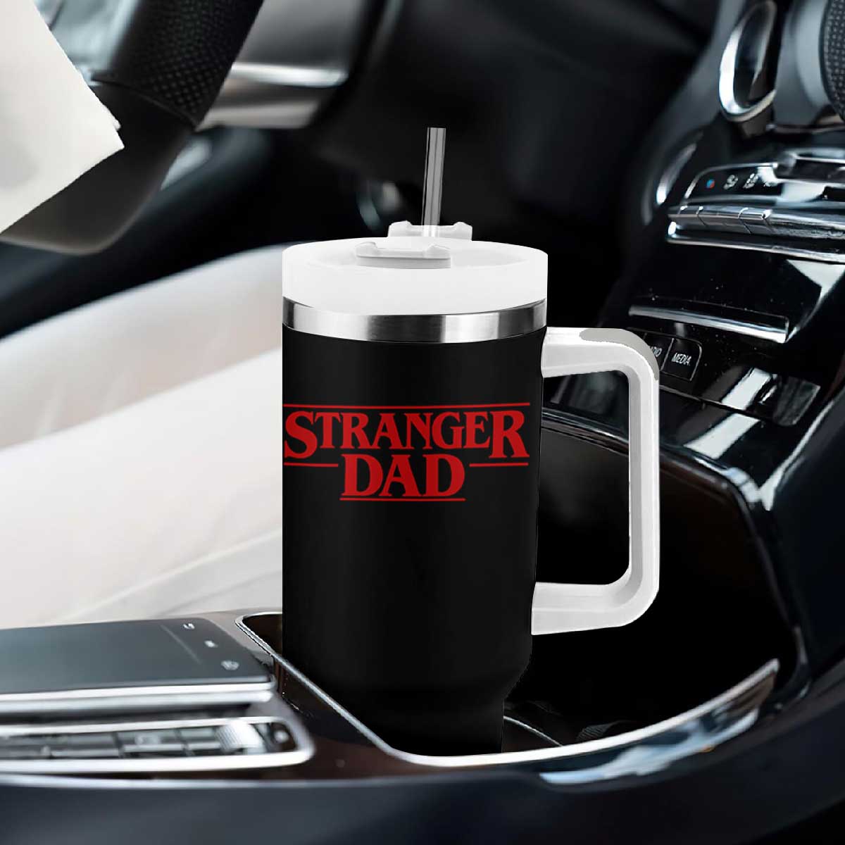 Stranger Dad Tumbler With Handle Funny Fathers Day Movie Gift TS11 Print Your Wear