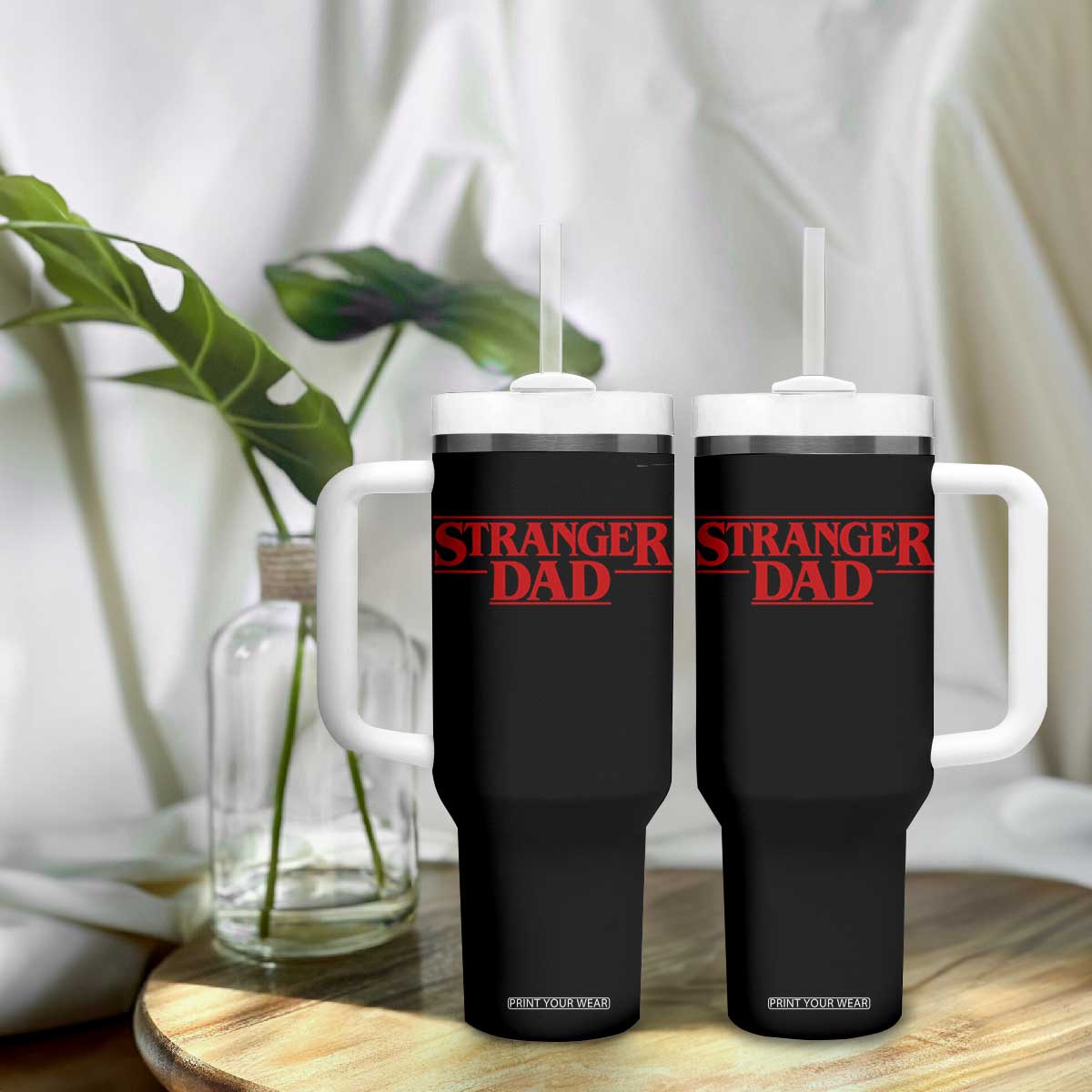 Stranger Dad Tumbler With Handle Funny Fathers Day Movie Gift TS11 Print Your Wear