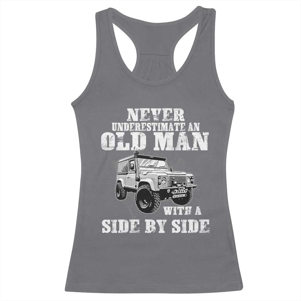 Classic Car Racerback Tank Top Never Underestimate An Old Man With A Side By Side Vintage Car TS11 Charcoal Print Your Wear