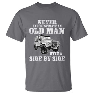 Classic Car T Shirt Never Underestimate An Old Man With A Side By Side Vintage Car TS11 Charcoal Print Your Wear